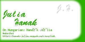 julia hanak business card